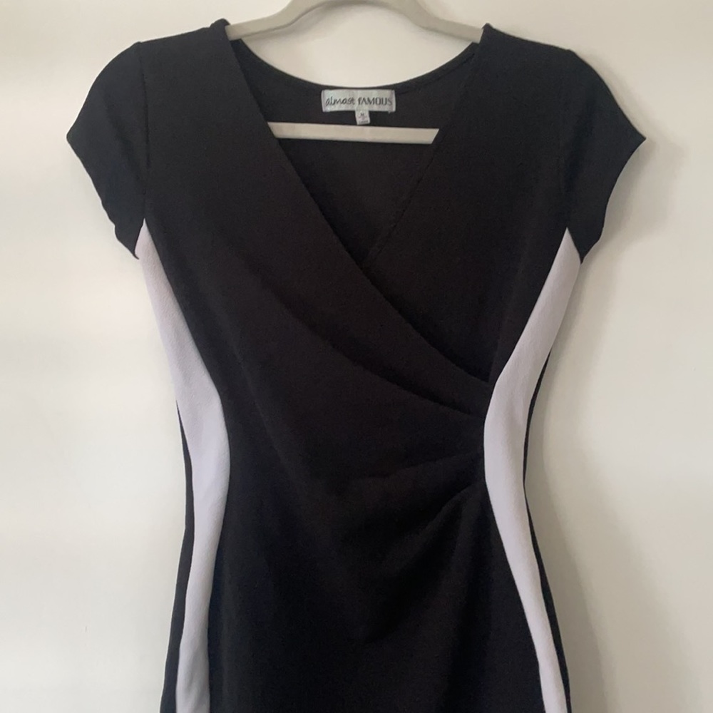 Black and white mini dress